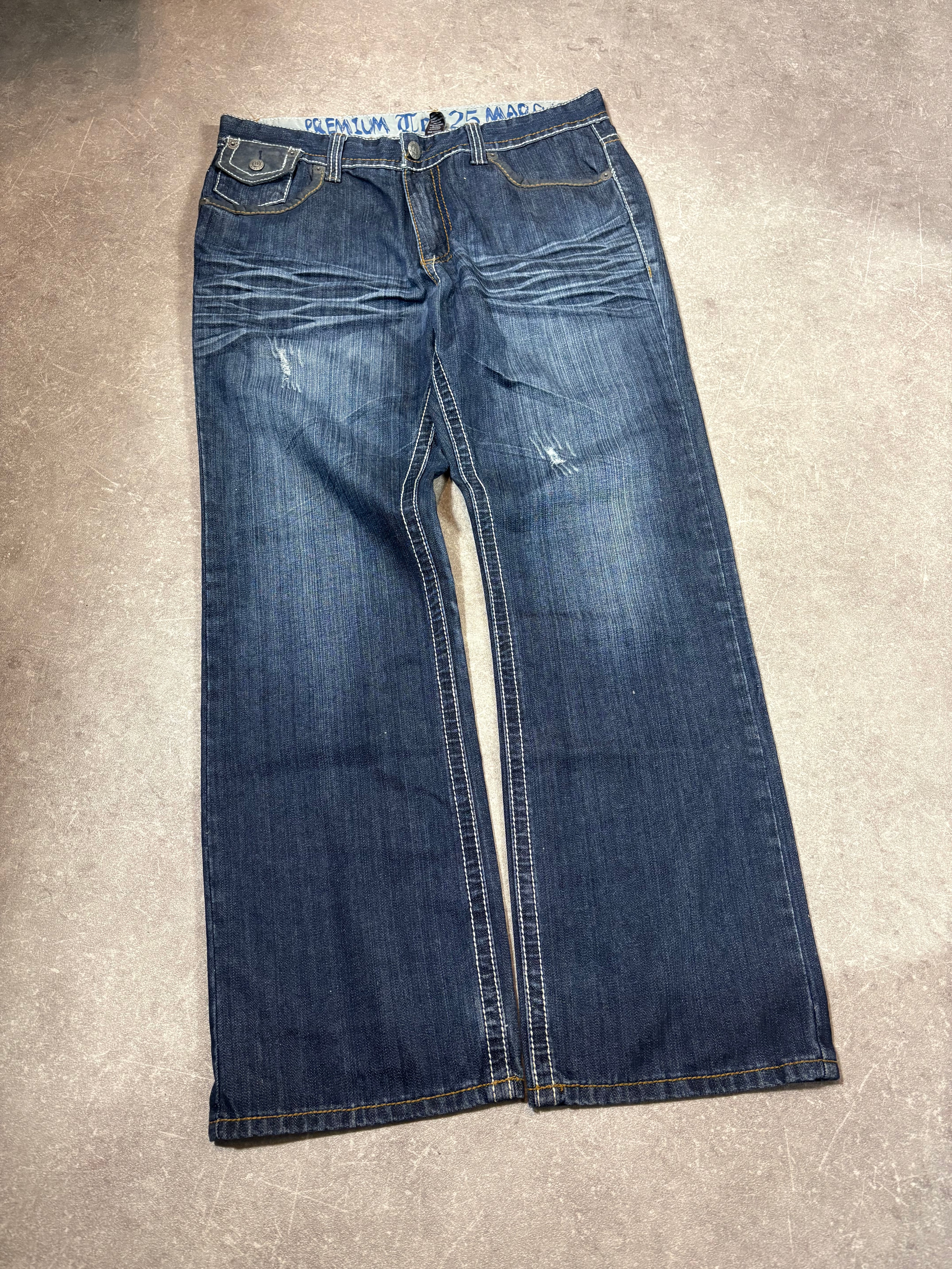 Washed jeans (M)-(L)